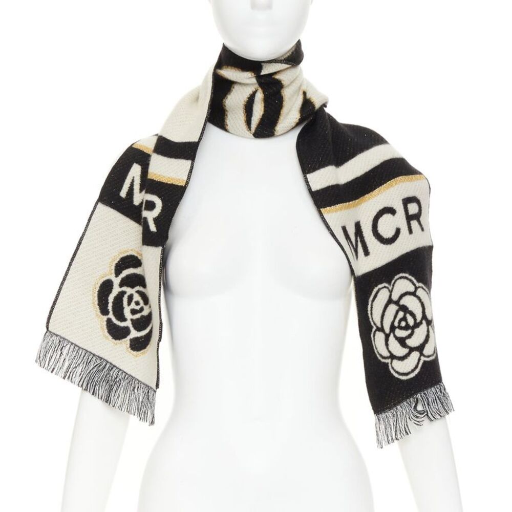 Chanel cashmere fringe scarf